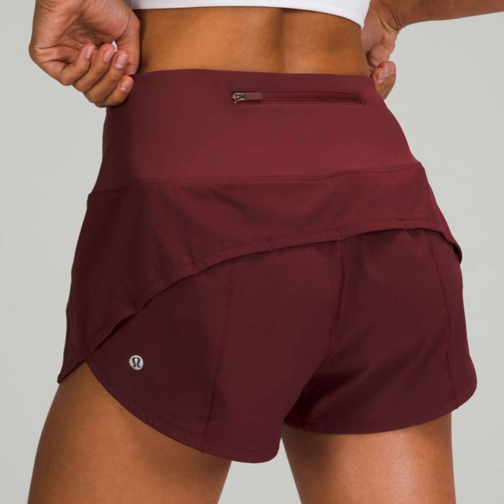 Lululemon Speed Up High-Rise Short 2.5" - Size 4, Red Merlot